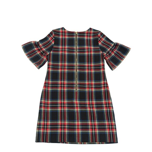 VINEYARD VINES Black Tartan Plaid Ruffle Sleeve Dress Size 6 Mid length - Picture 5 of 5